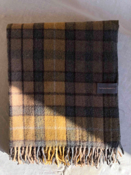 Recycled Wool Tartan Blanket - Buchanan Natural
