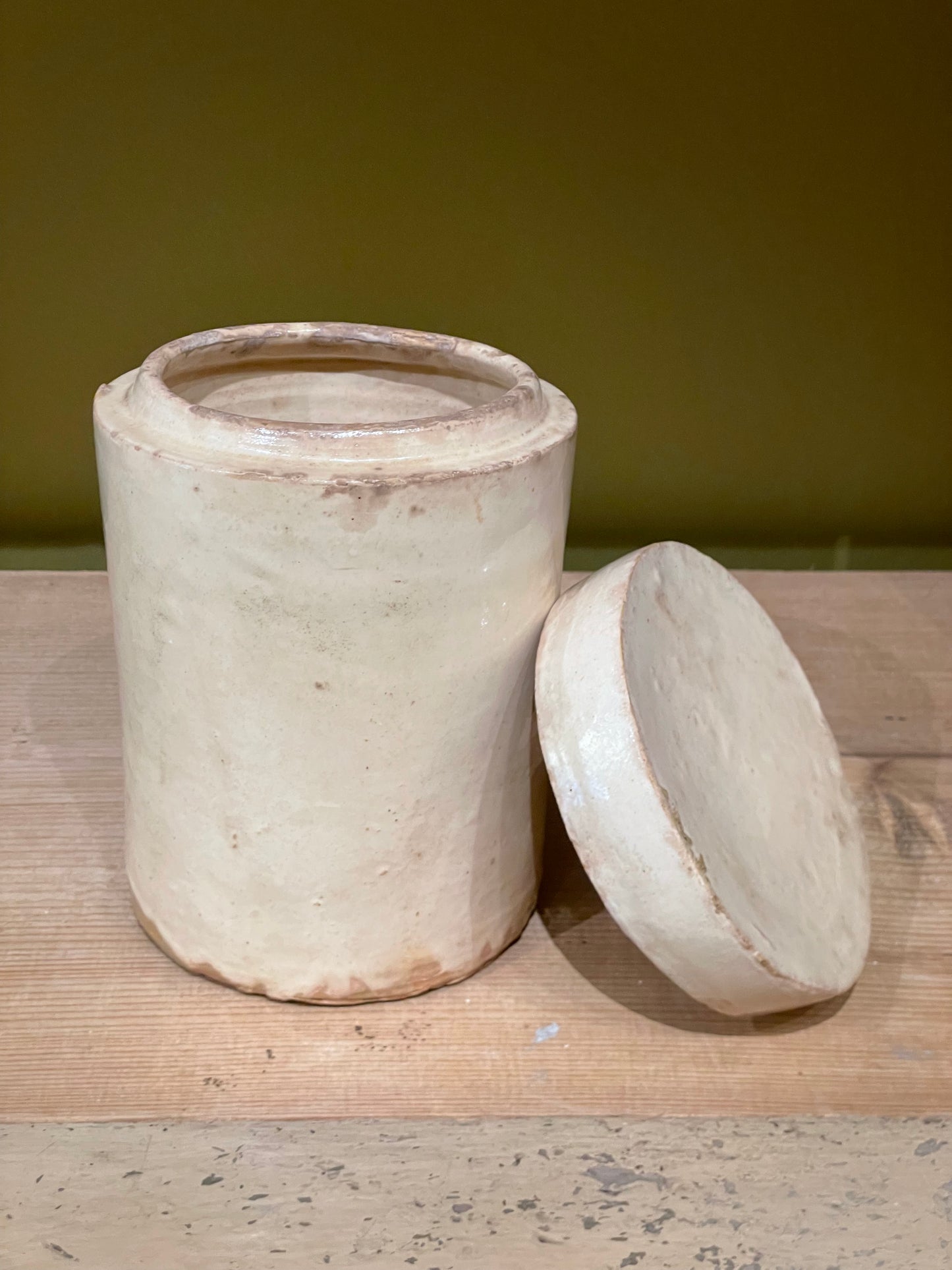 Antique Cream Pot With Lid