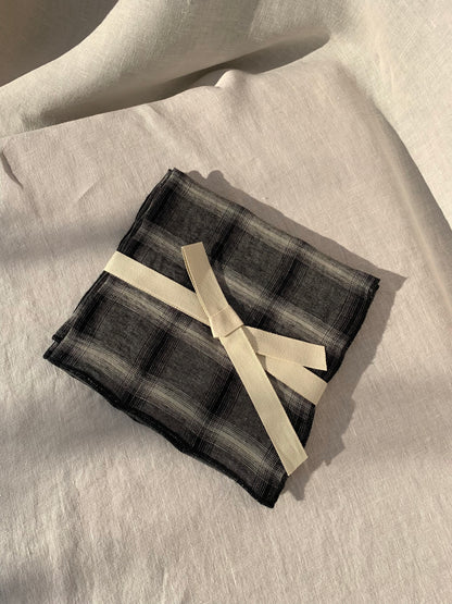 Set di 2 tovaglioli in lino a quadri - Luna