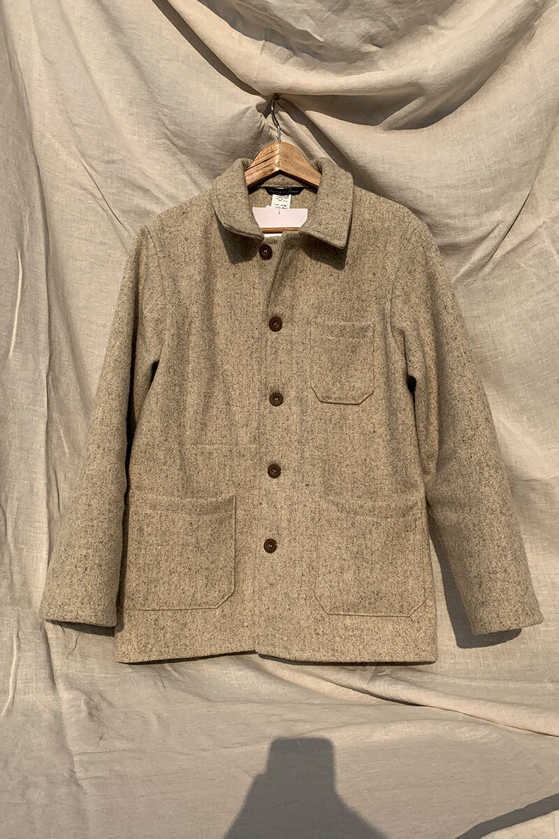 Boiled Wool Work Jacket - Beige