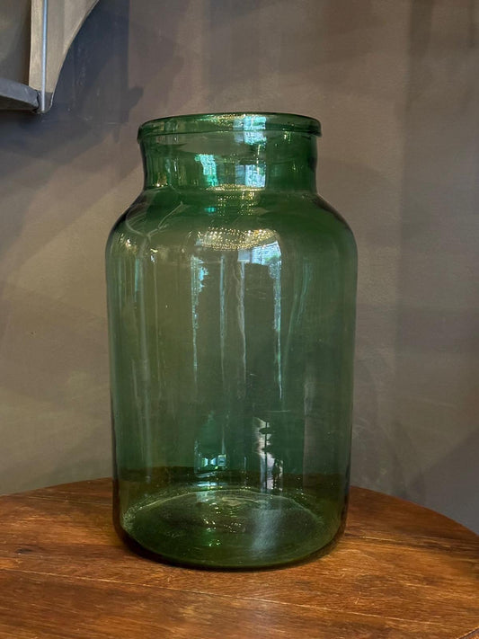 Antique Glass Vase - Green Straight
