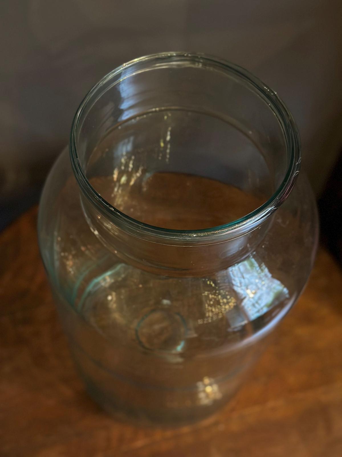 Vaso in vetro antico - dritto trasparente