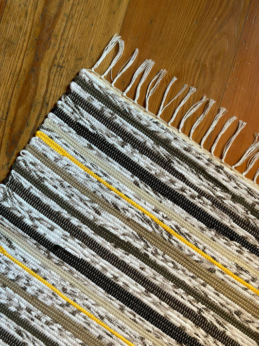 Handmade Rug - Yellow Lines
