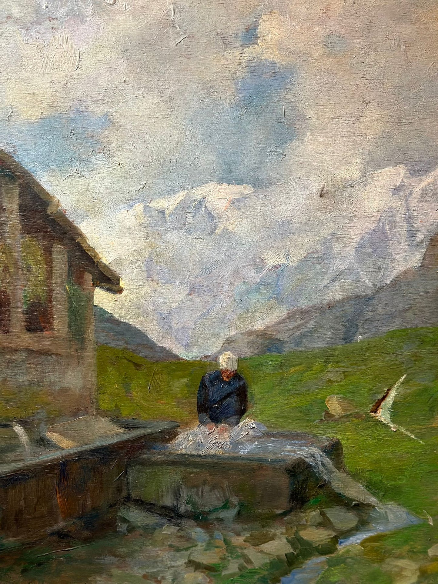 Pittura italiana di scene di montagna