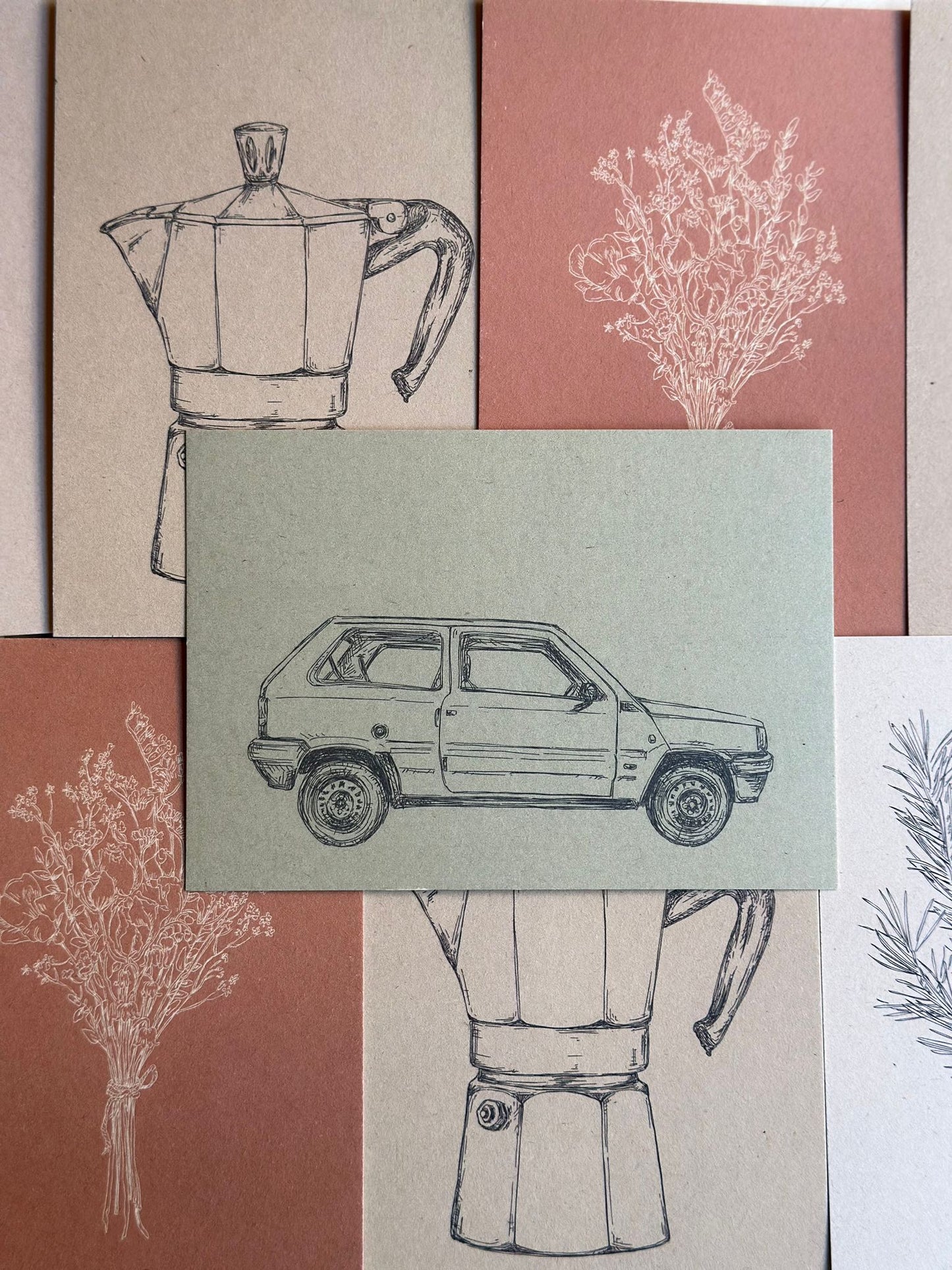 Card & Envelope - Panda Car