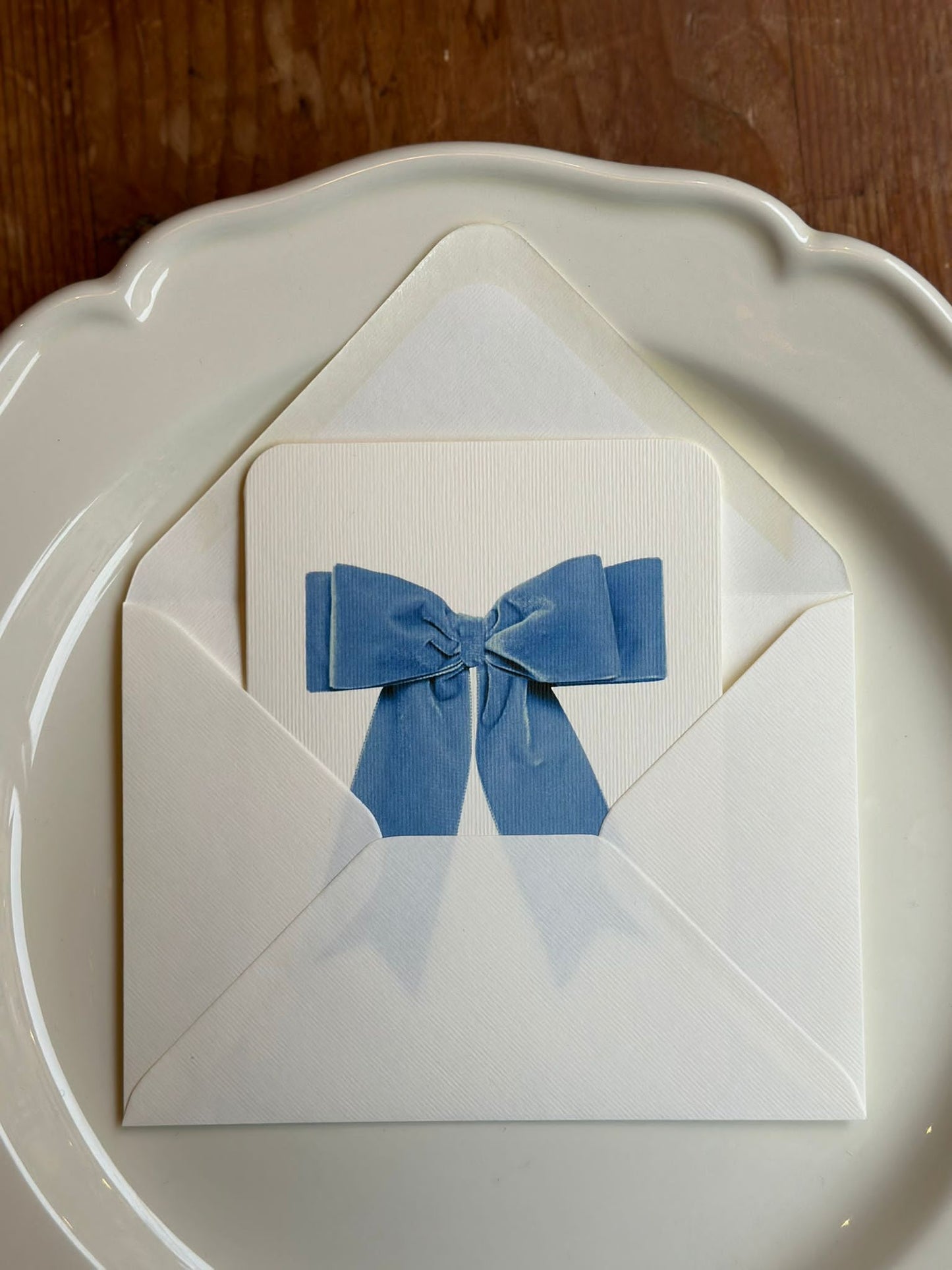 Card & Envelope - Baby Blue Velvet Bow