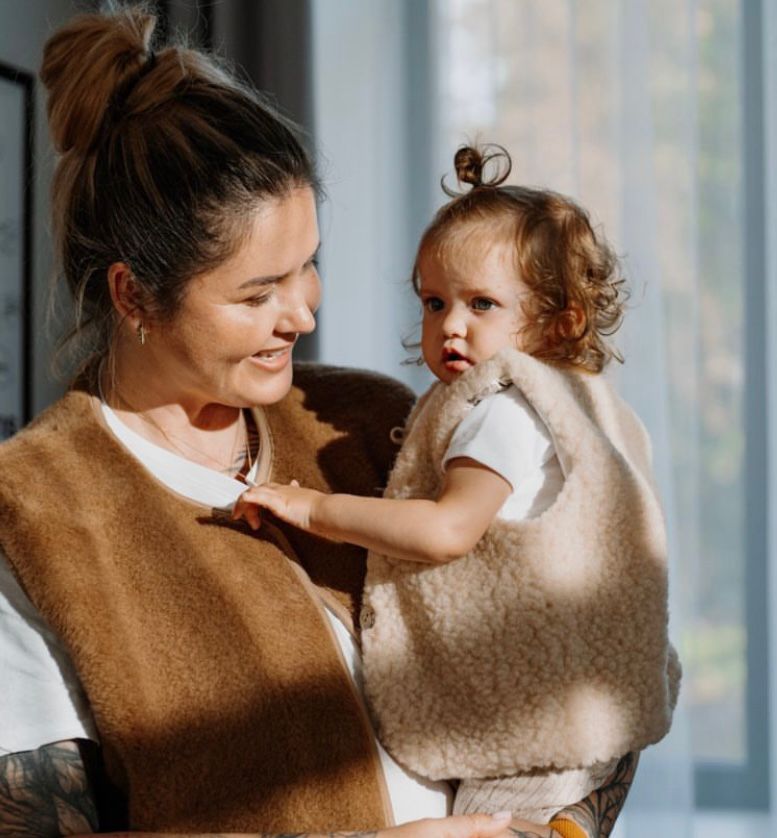 Gilet in montone per bambini 1-2 anni - Naturale
