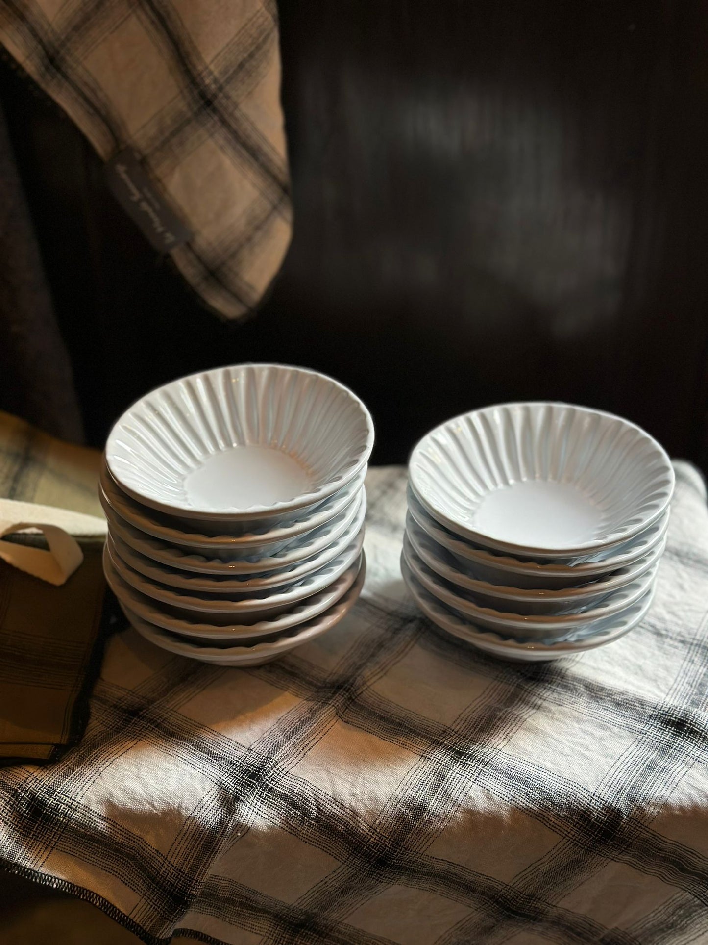 Ceramic Stripes Dipping Bowl Medium