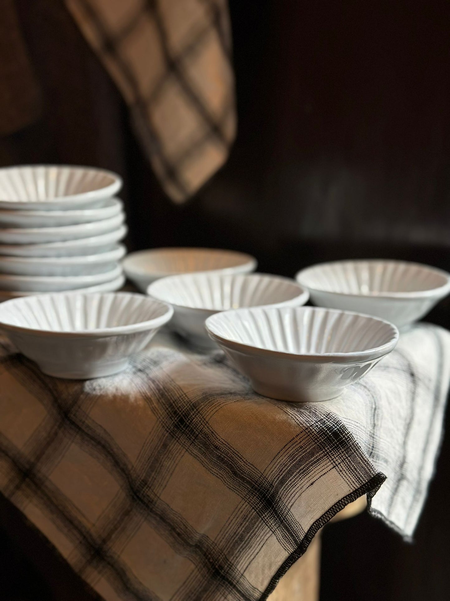Ceramic Stripes Dipping Bowl Medium