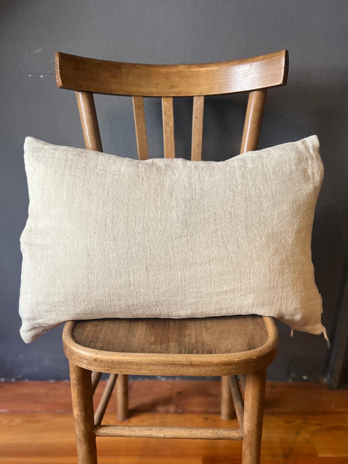 Linen Pillow Medium Grain 30 X 50 - Wheat Beige