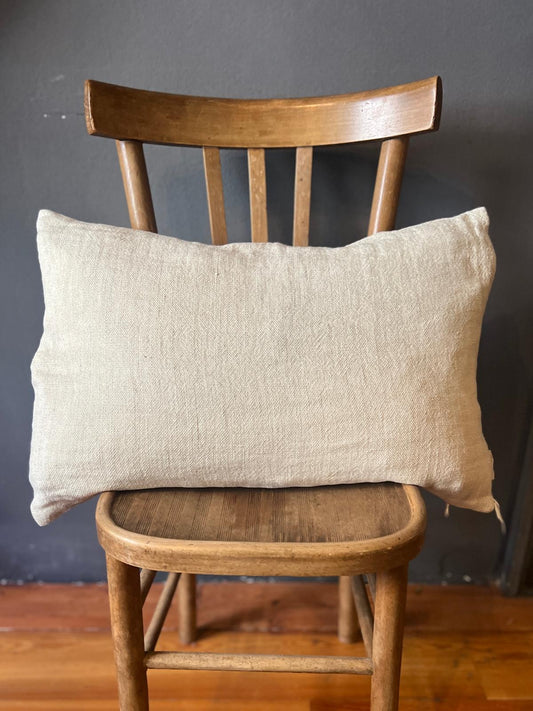 Linen Pillow Medium Grain 30 X 50 - Wheat Beige