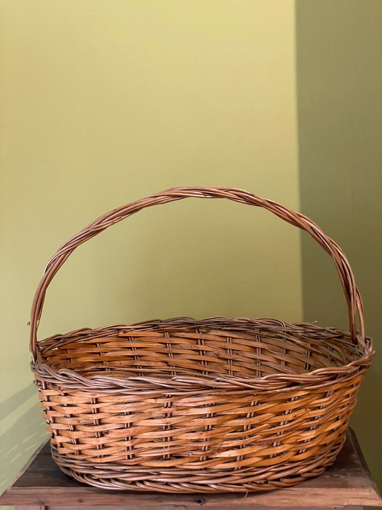 Antique Oval Basket With Handle
