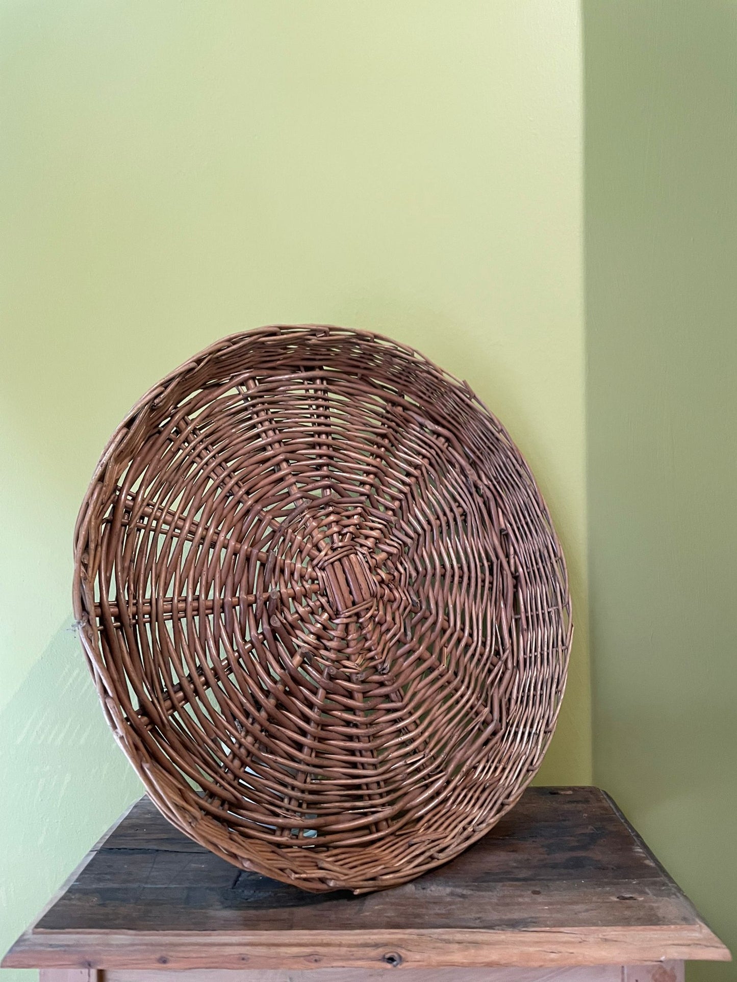 Antique Handwoven Basket - Round Flat Centerpiece