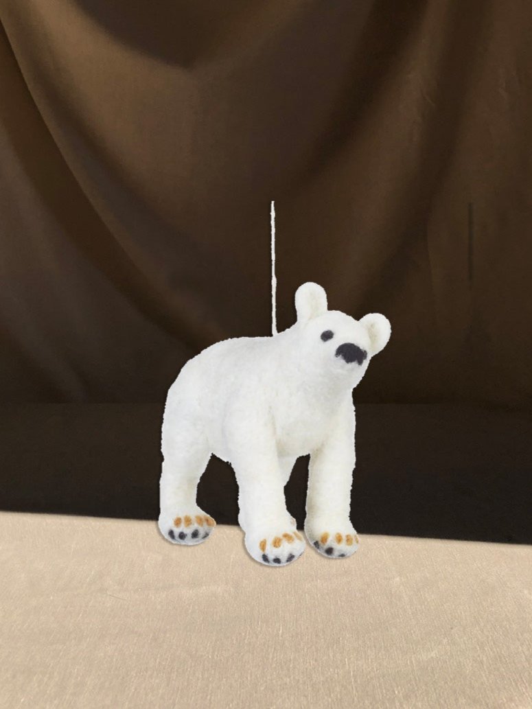 Handmade Felt Ornament - Polar Bear
