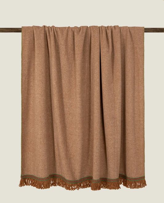 Bamboo Blanket With Fringes - Biscotti Brown