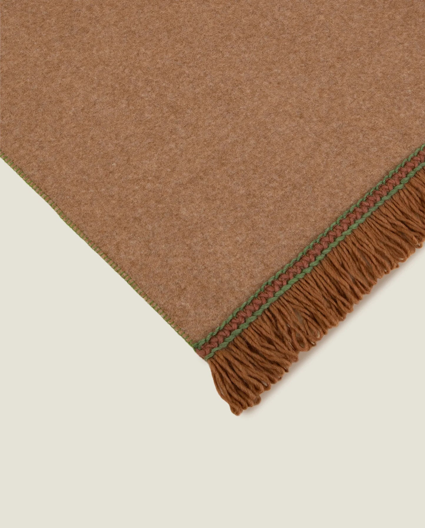 Bamboo Blanket With Fringes - Biscotti Brown