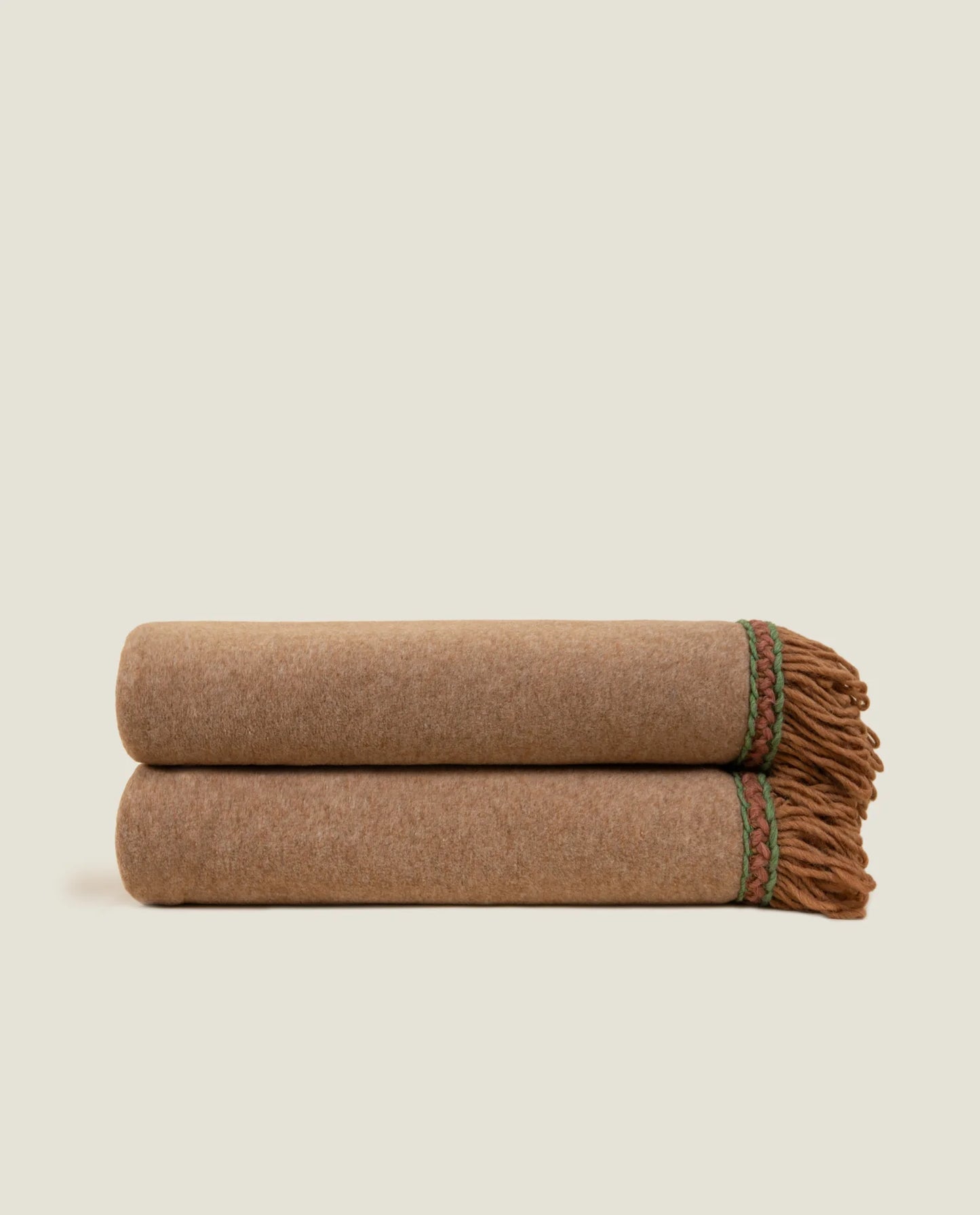 Bamboo Blanket With Fringes - Biscotti Brown