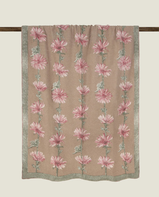 Wool Blanket - Soft Pink Chicory