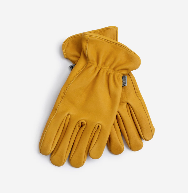 Leather Garden Gloves -Yellow