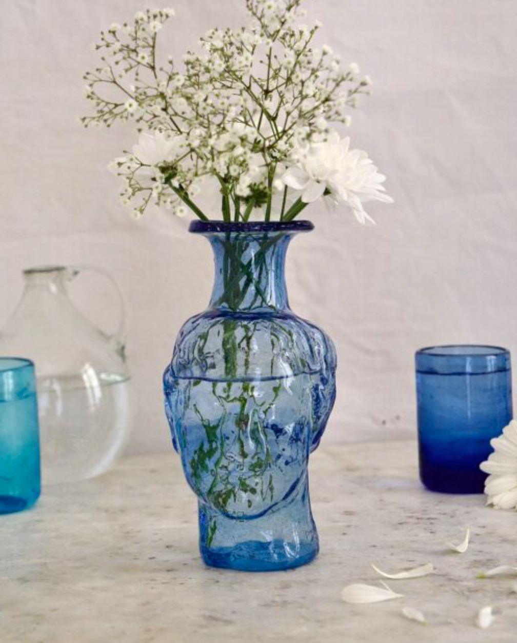 Roma Head Vase - Light Blue