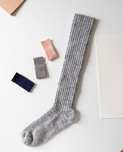 Calze lunghe in alpaca per bambini, grigio chiaro, Namok