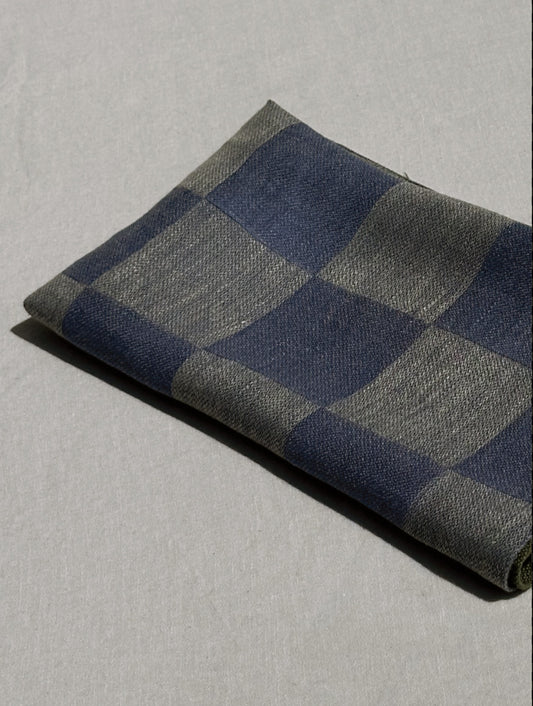 V.VM Midnight Blue Check Linen Tea Towel