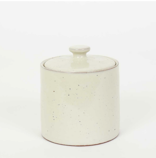 Earth Can with Lid - Eggshell finishing - Fair Trade