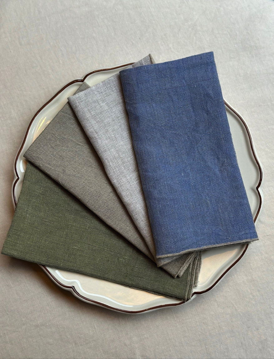 Tovaglioli di lino V.VM Everyday Simple Stitch - Set da 2