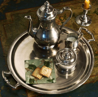 GP Wedding Pewter  Round Tray With Handles (Needs 1)