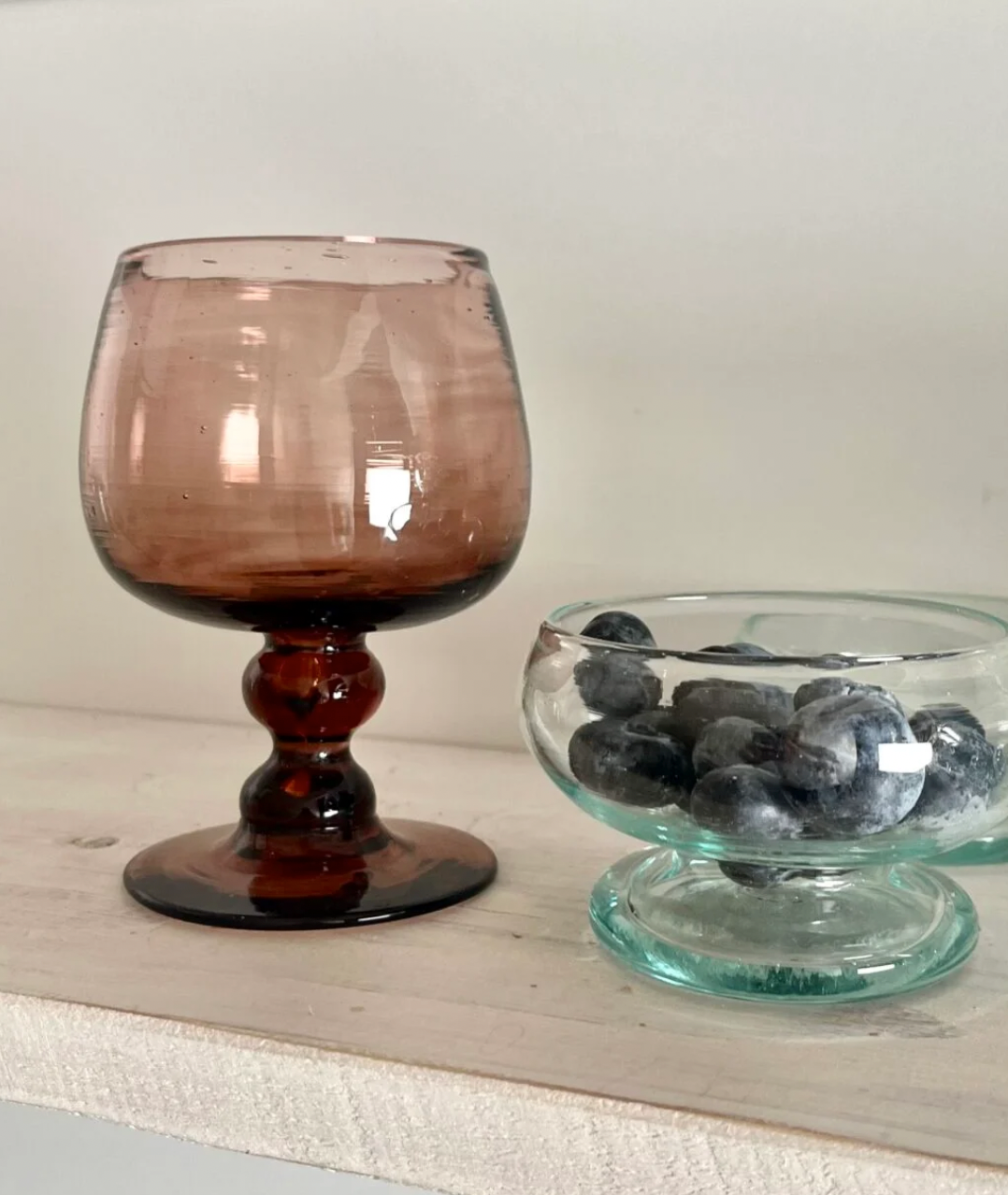 Bicchiere da vino rosso soffiato a mano - Trasparente