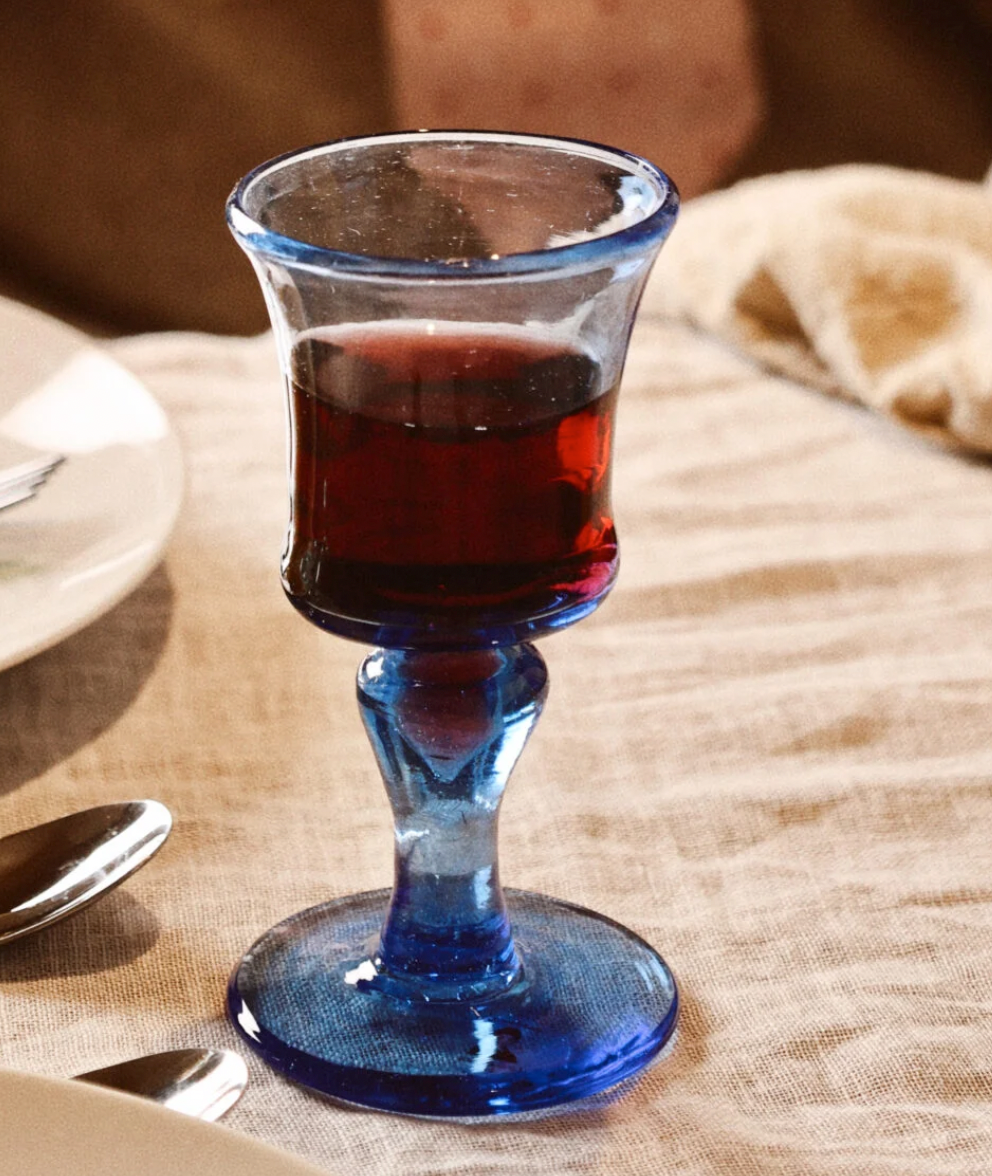 Bicchiere da vino bianco soffiato a mano - Trasparente