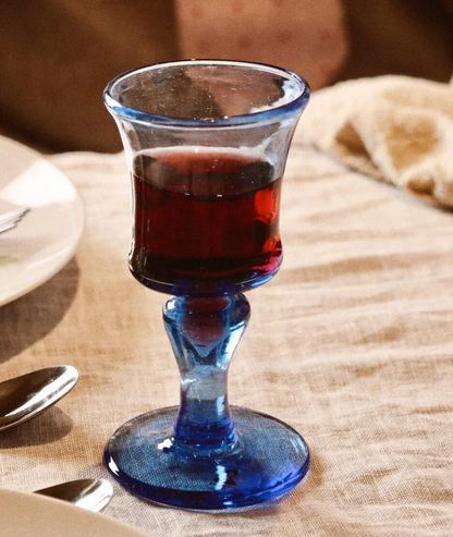 Bicchiere da vino bianco soffiato a mano - Trasparente