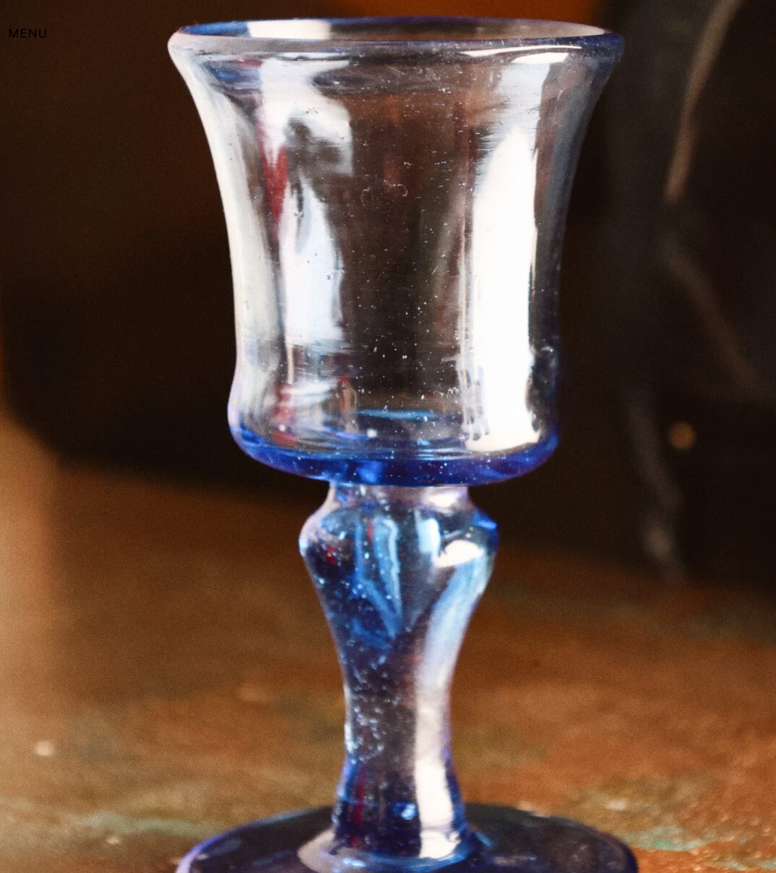 Bicchiere da vino bianco soffiato a mano - Trasparente