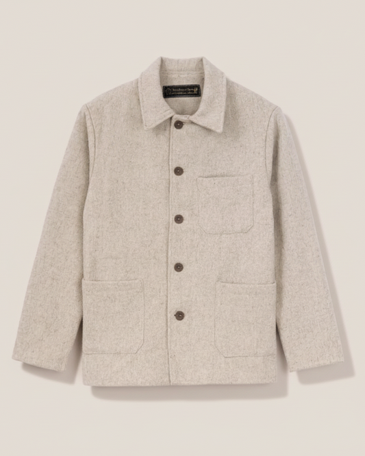 Boiled Wool Work Jacket - Beige