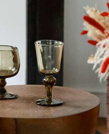 Bicchiere da vino bianco soffiato a mano - Trasparente