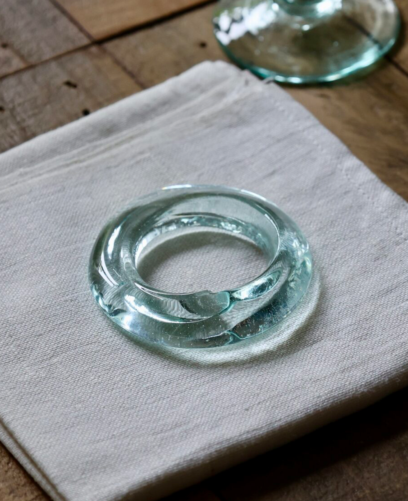 Mouthblown Glass Napkin Holder - Transparent