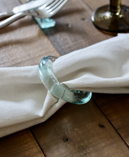 Mouthblown Glass Napkin Holder - Transparent