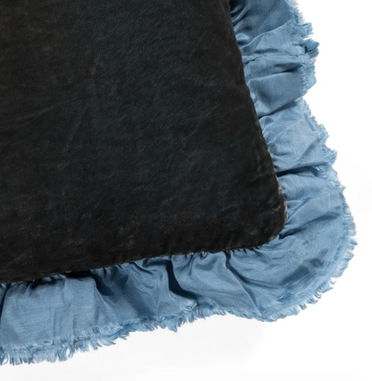 Silk Velvet Cushion With Fringe