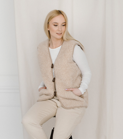 Unisex Shearling Vest - Natural