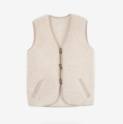 Unisex Shearling Vest - Natural