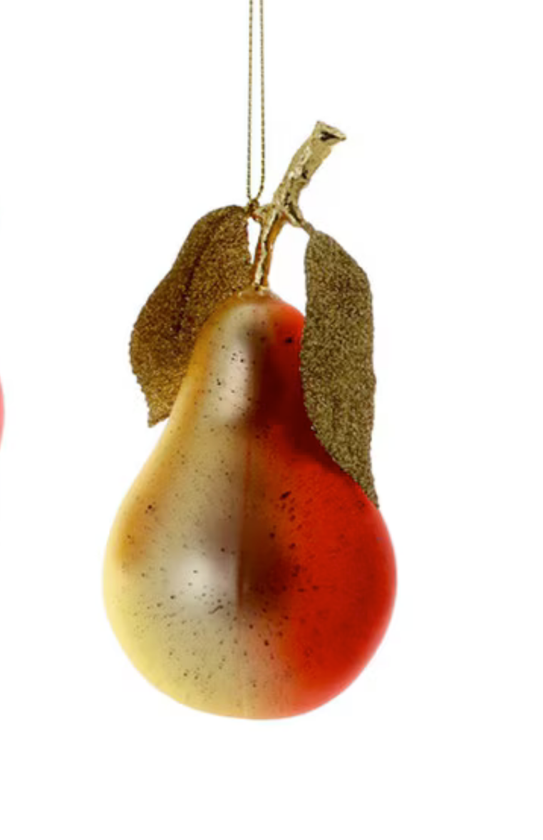 Glass Cultivated Pear Ornament
