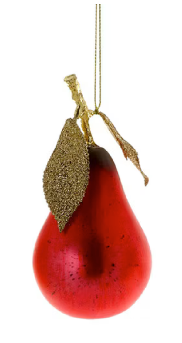 Glass Cultivated Pear Ornament