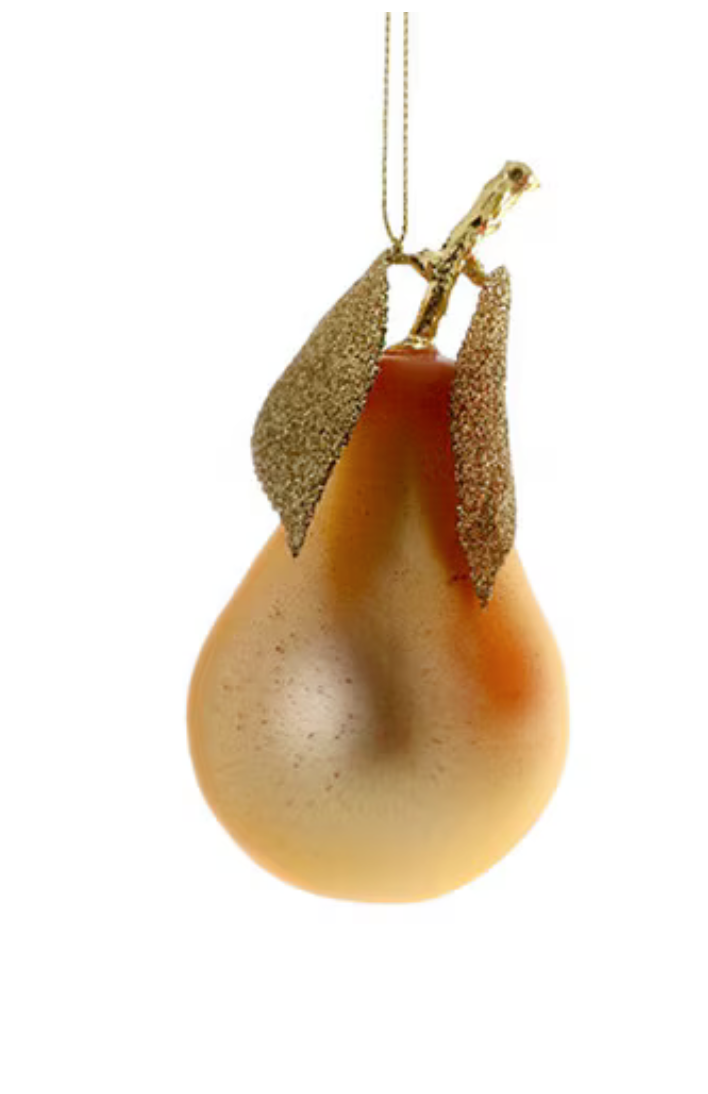 Glass Cultivated Pear Ornament