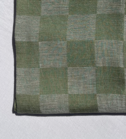Tovaglia in lino a quadri verde oliva V.VM