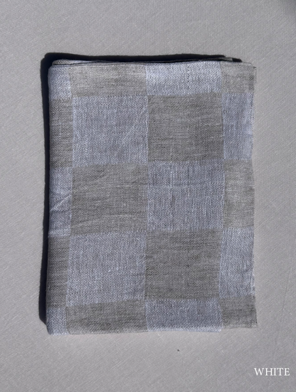 Strofinaccio in lino a quadri blu notte V.VM