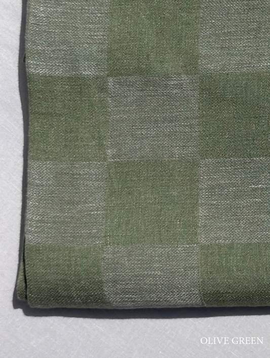 V.VM Check Linen Tea Towel - Olive Green