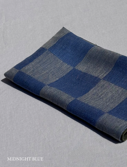 Strofinaccio in lino a quadri blu notte V.VM