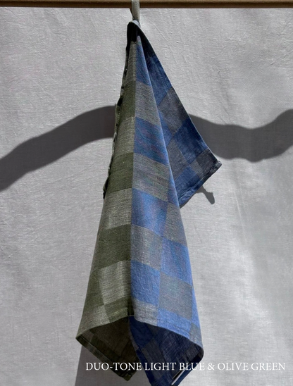 Strofinaccio in lino a quadri bicolore V.VM