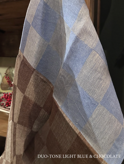 Strofinaccio in lino a quadri bicolore V.VM