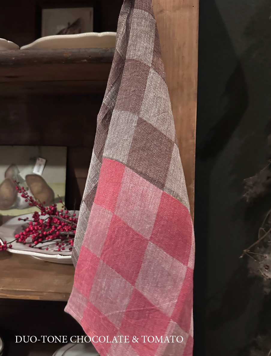 Strofinaccio in lino a quadri bicolore V.VM